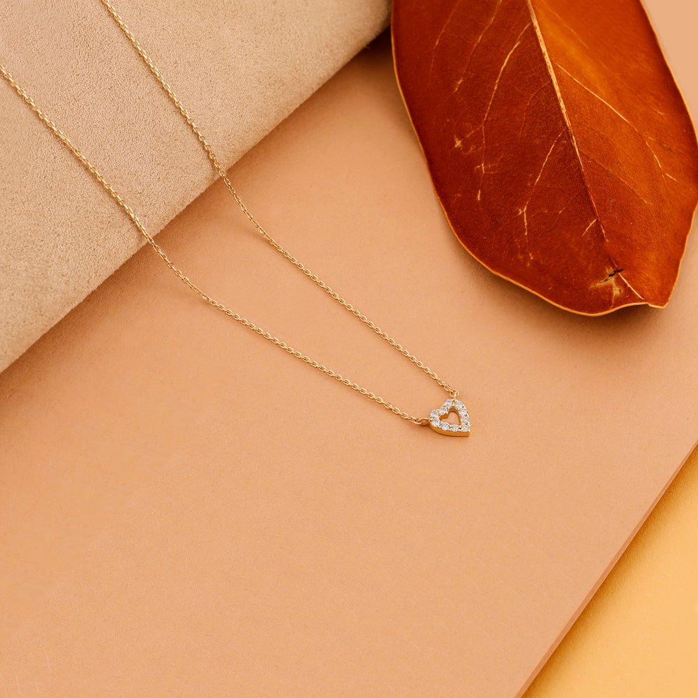 Natural Diamond Heart Necklace