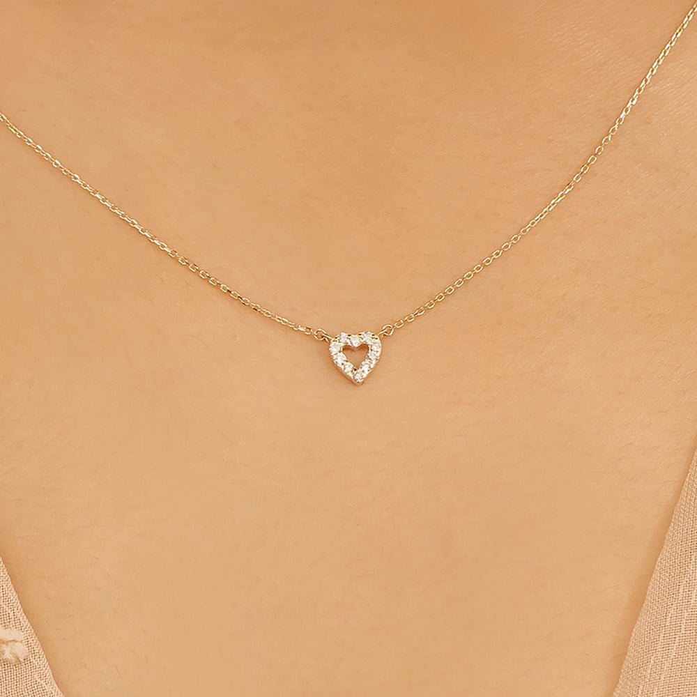 Natural Diamond Heart Necklace