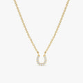 Natural Diamond Horseshoe Necklace