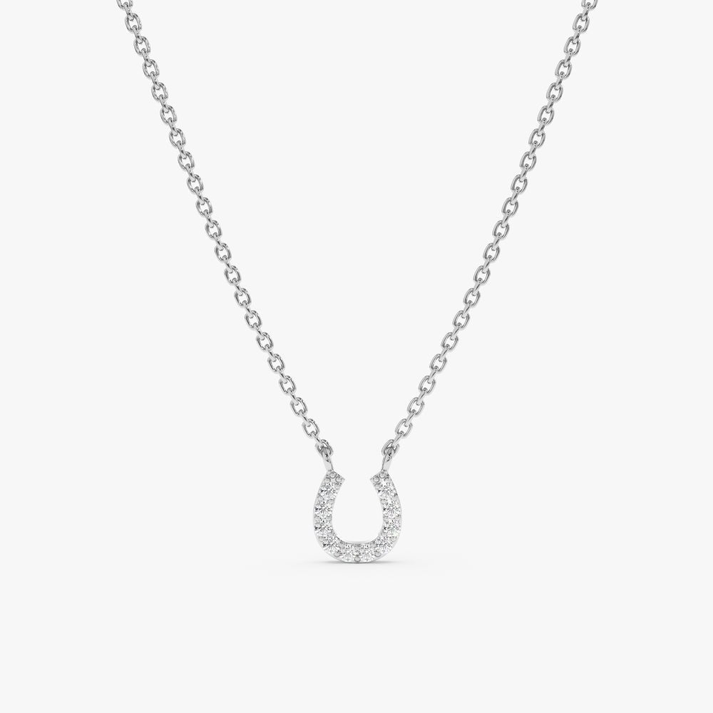 Natural Diamond Horseshoe Necklace
