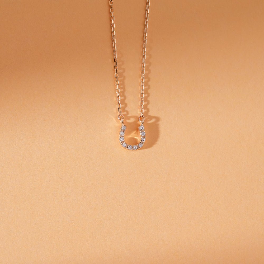 Natural Diamond Horseshoe Necklace