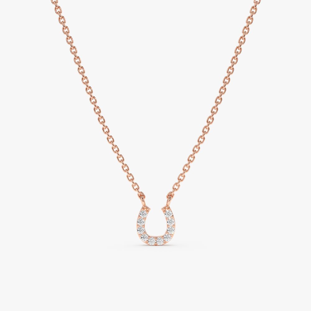 Natural Diamond Horseshoe Necklace