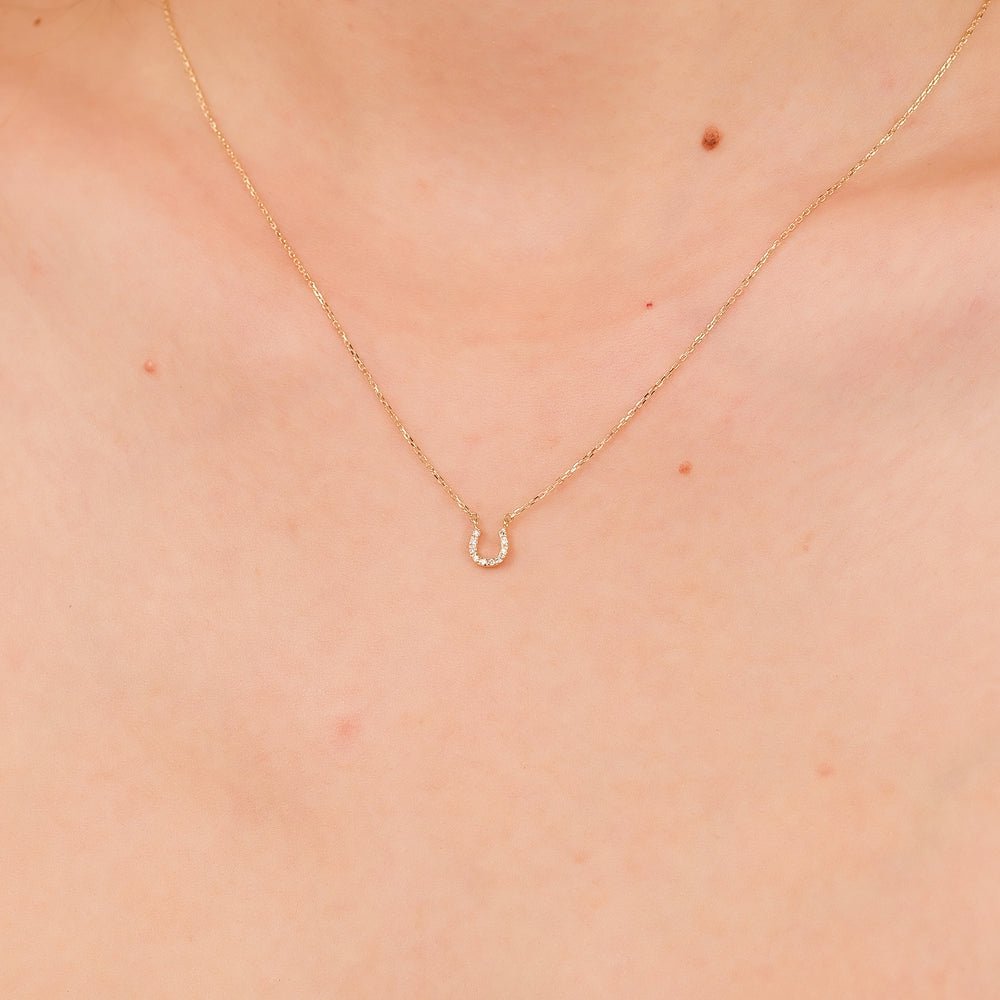 Natural Diamond Horseshoe Necklace