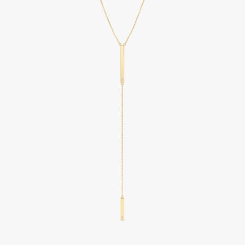 Natural Diamond Lariat Bar Necklace