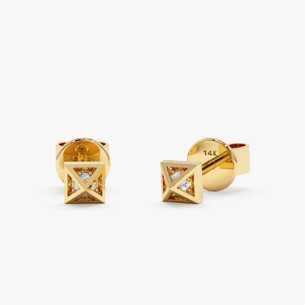 Natural Diamond Pyramid Studs
