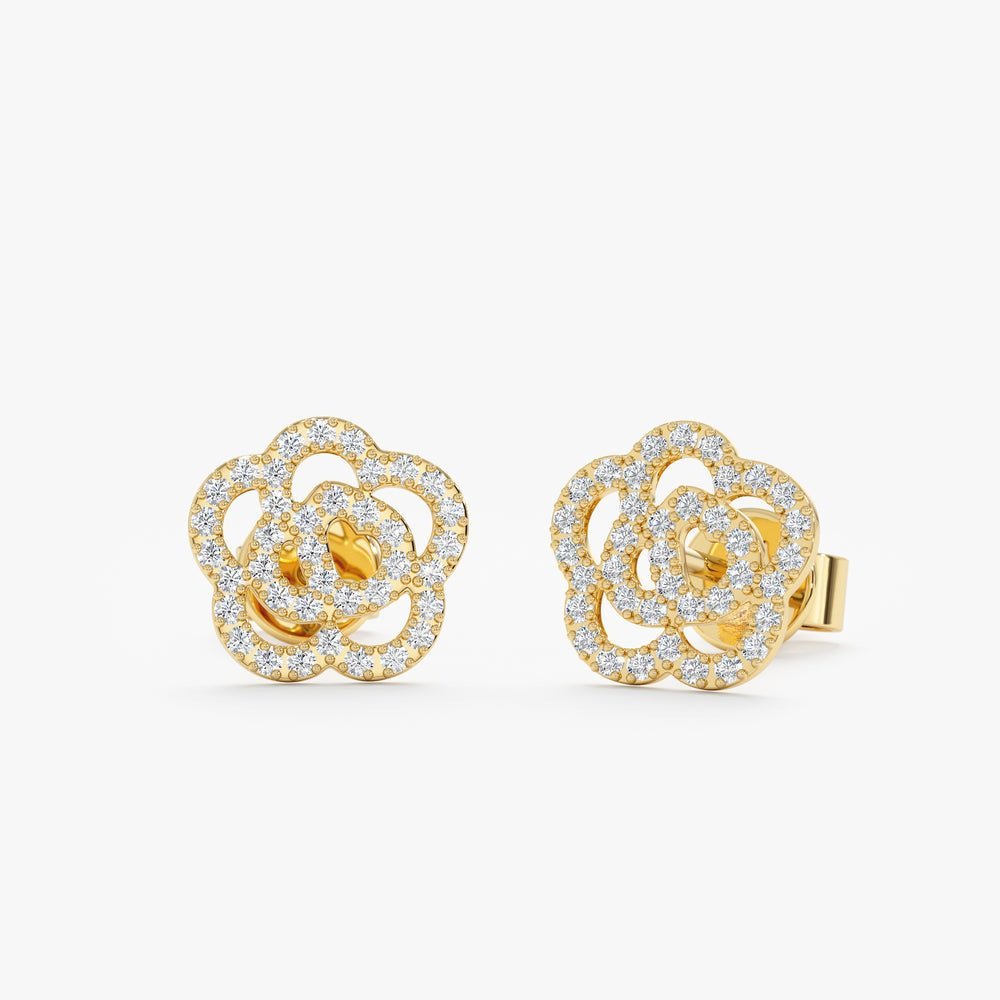Natural Diamond Rose Studs