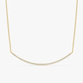 Natural Diamond Sleek Curved Bar Necklace