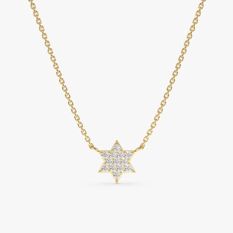 Natural Diamond Star of David Necklace