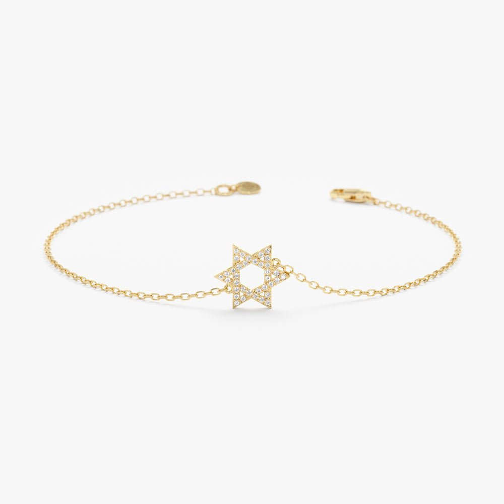 Natural Diamond Star of David Necklace