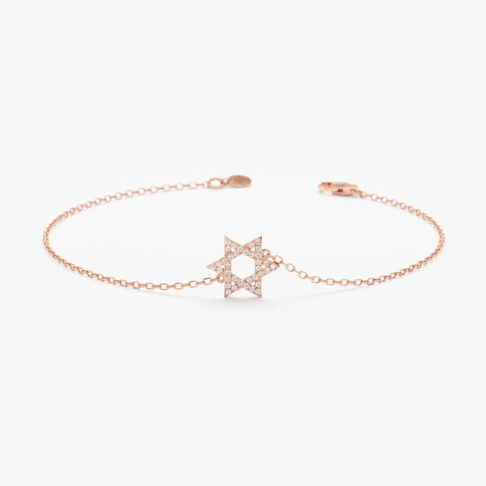 Natural Diamond Star of David Necklace