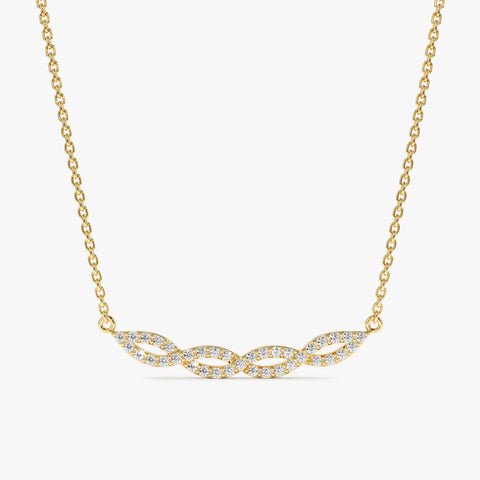 Natural Diamond Twist Necklace