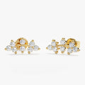 Natural Diamond Vine Ear Climbers Studs