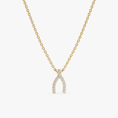 Natural Diamond Wishbone Necklace