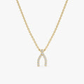 Natural Diamond Wishbone Necklace