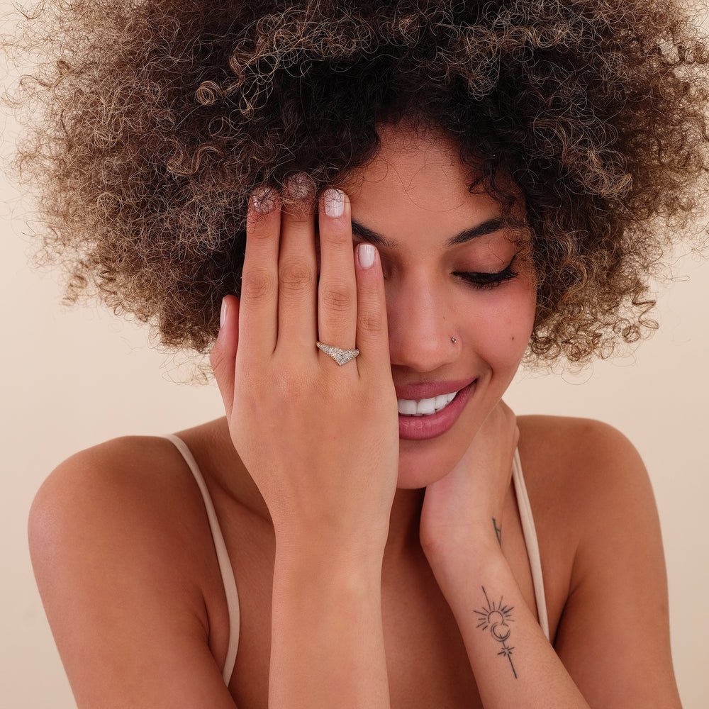 Natural Diamonds Heart Signet Ring
