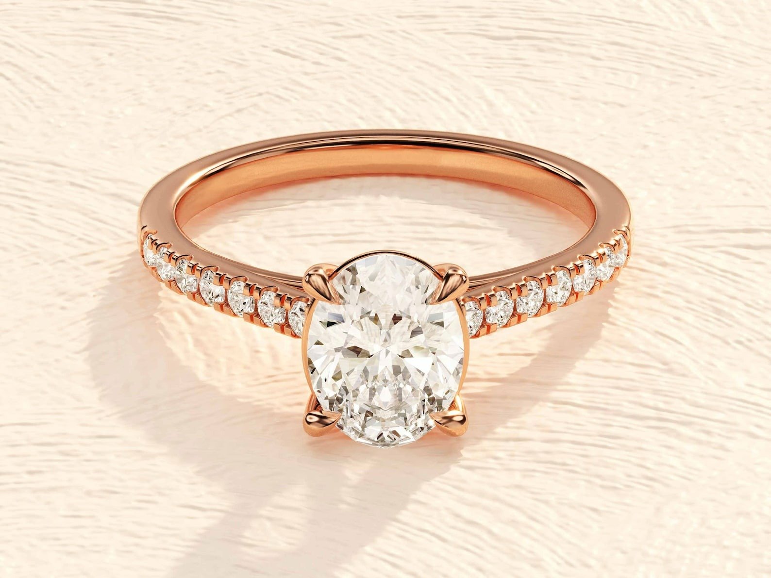 Oval Cut 4ct Lab Grown Diamond Engagement Ring