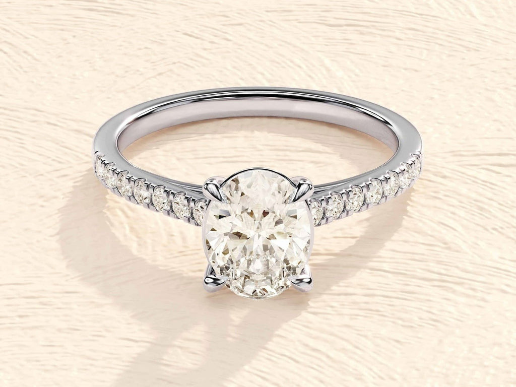 Oval Cut 4ct Lab Grown Diamond Engagement Ring