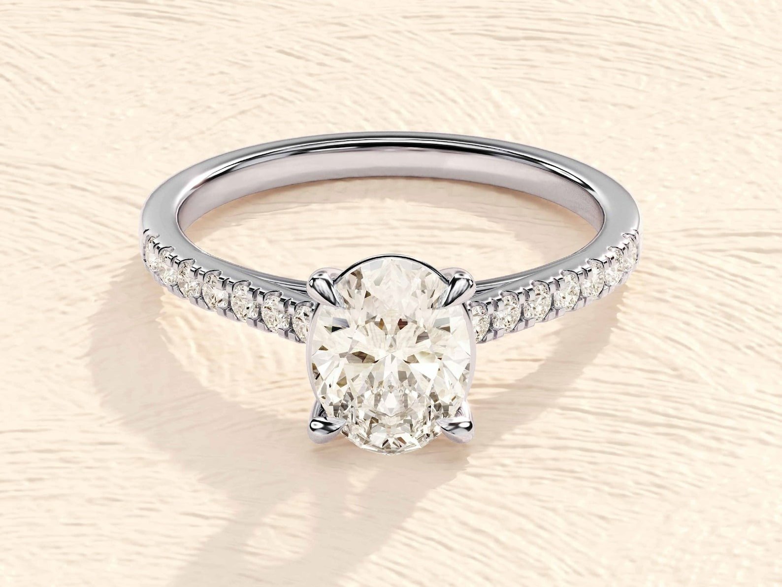 Oval Cut 4ct Lab Grown Diamond Engagement Ring