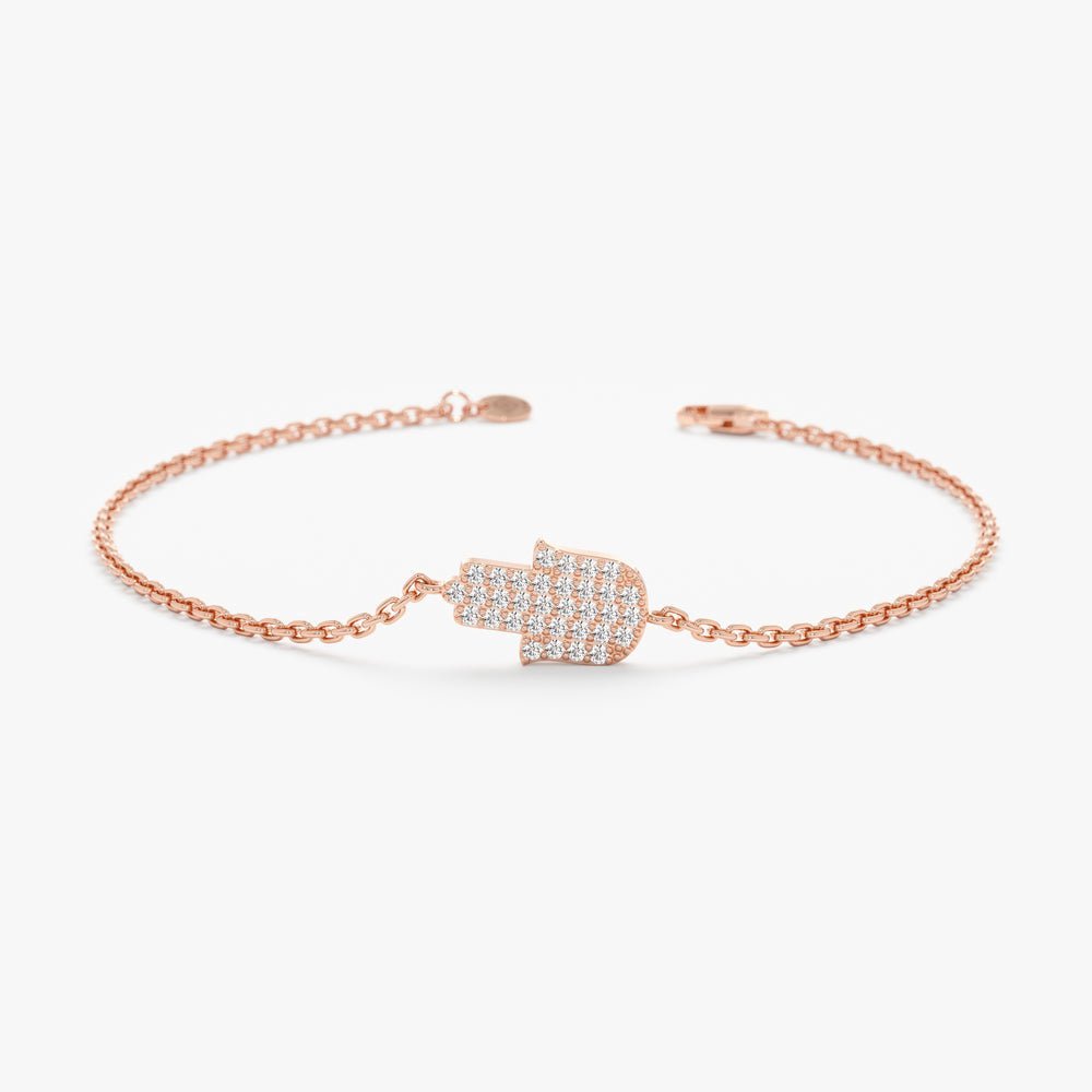 Pave Diamond Hamsa Hand Bracelet
