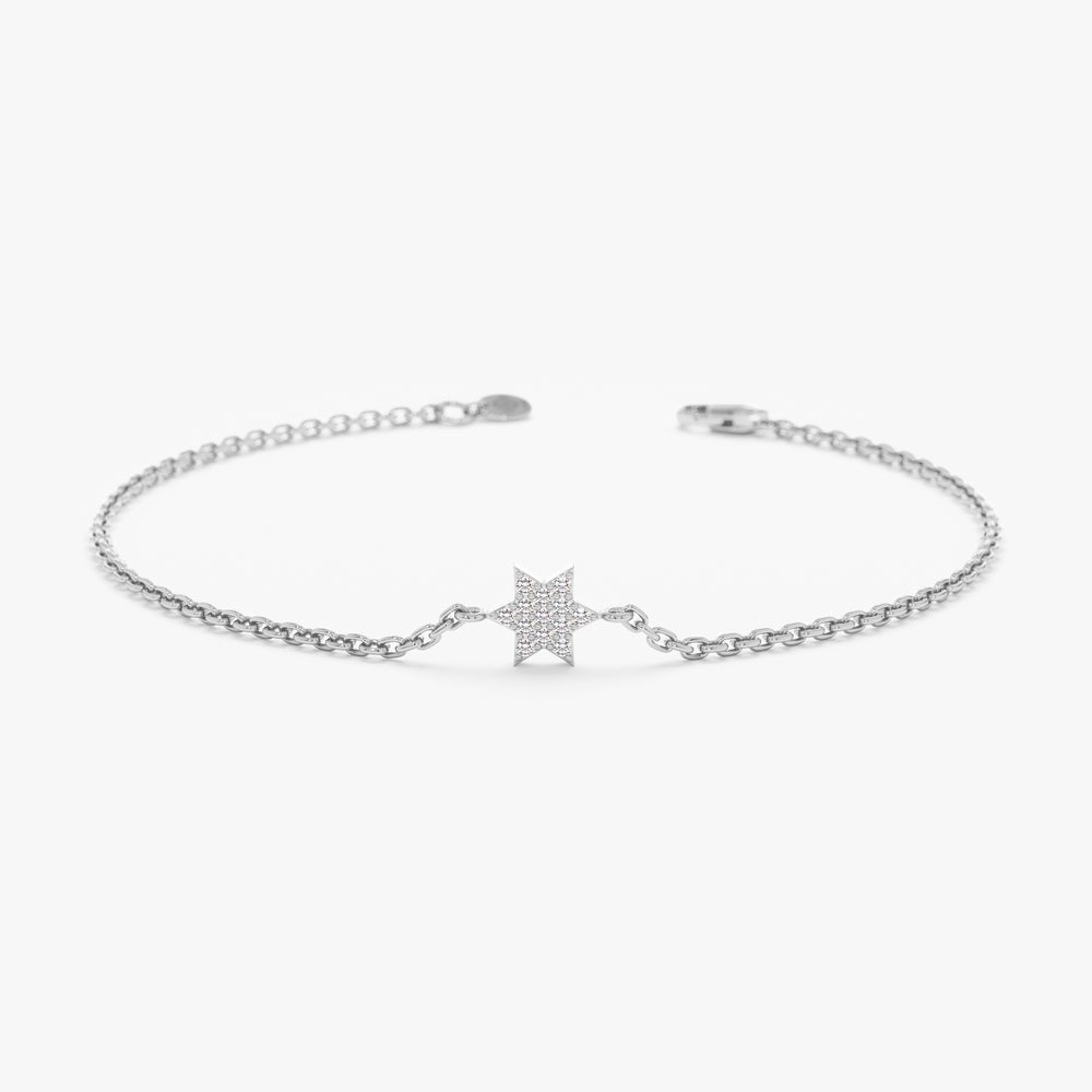 Pave Diamond Star Of David Bracelet