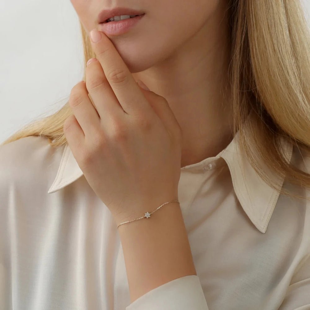 Pave Diamond Star Of David Bracelet
