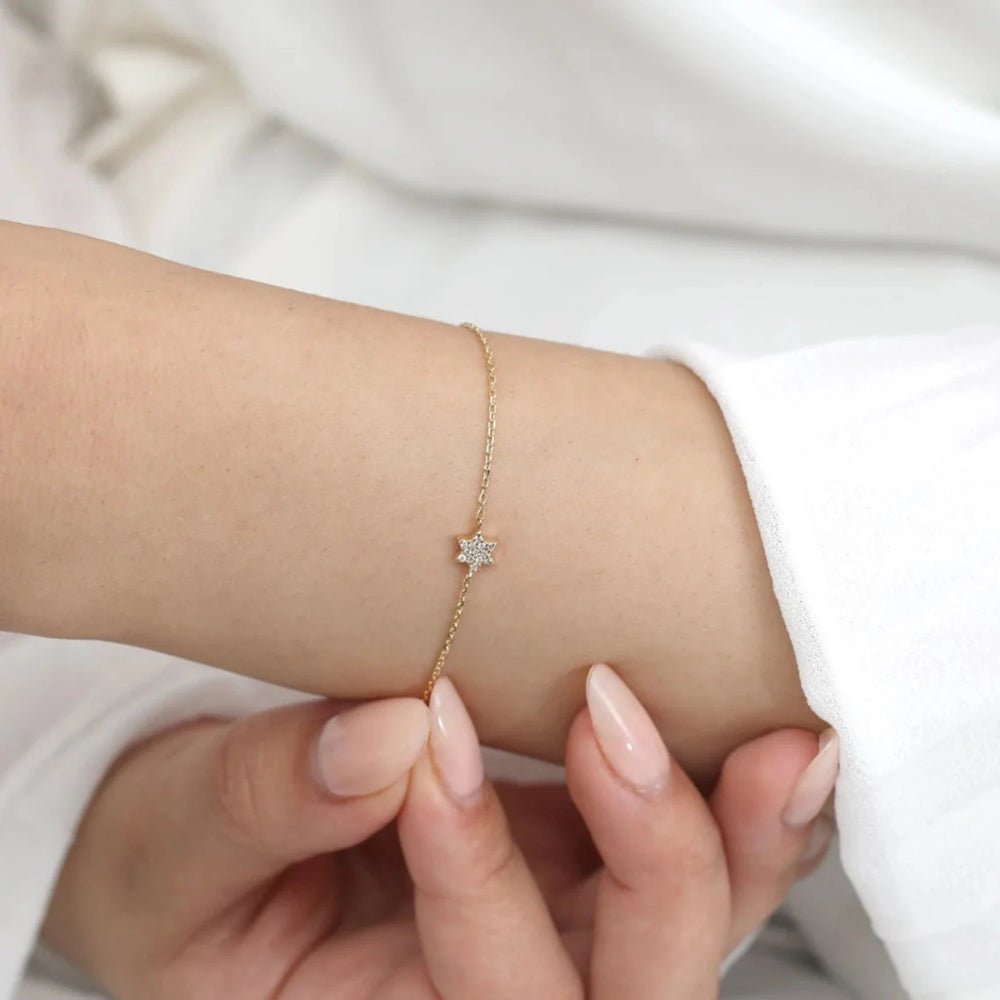 Pave Diamond Star Of David Bracelet