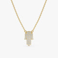 Paved Natural Diamond Hamsa Hand Necklace