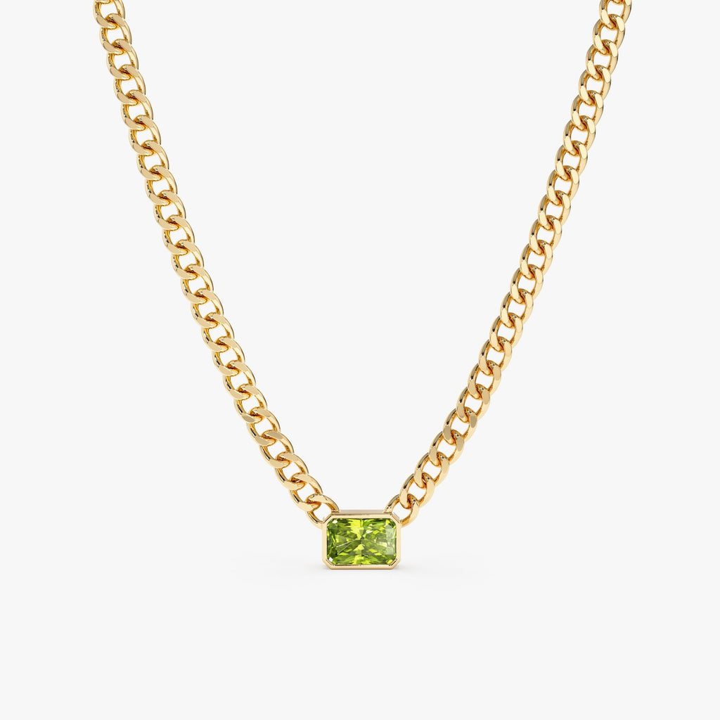 Peridot Cuban Chain Necklace