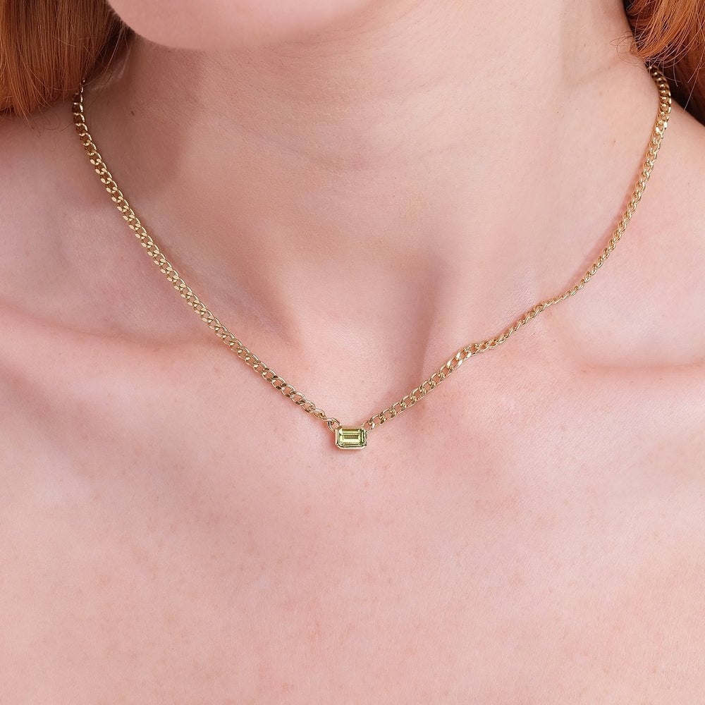 Peridot Cuban Chain Necklace