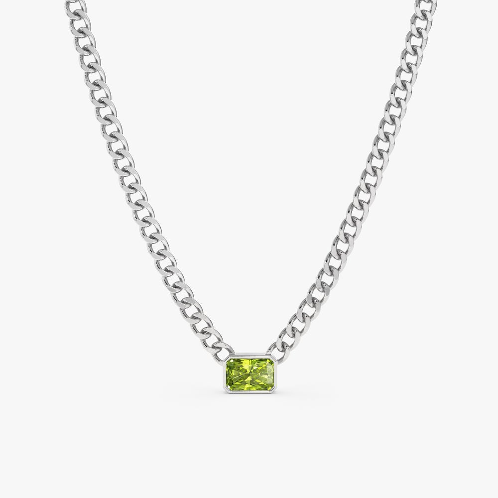Peridot Cuban Chain Necklace