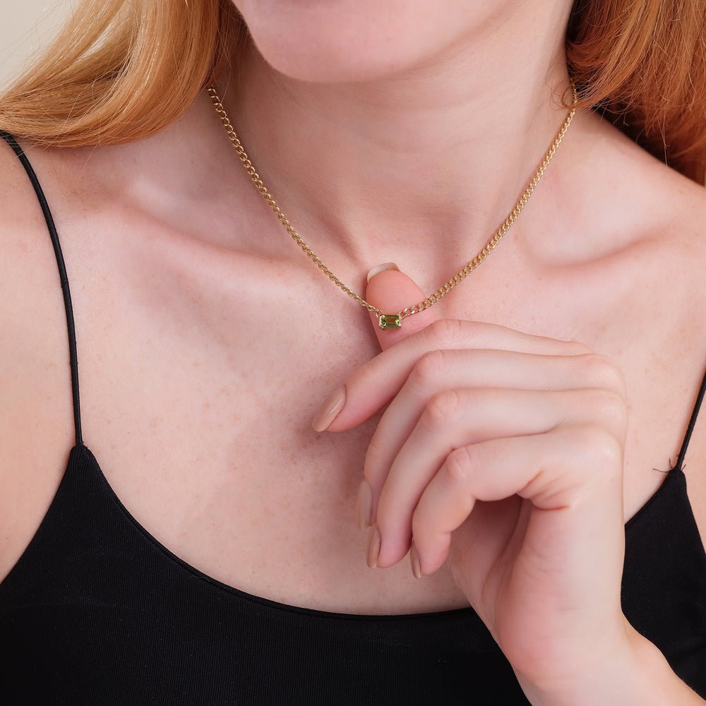 Peridot Cuban Chain Necklace