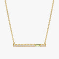 Peridot Natural Diamond Bar Necklace