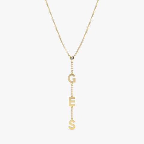Personalized Single Diamond Lariat Necklace