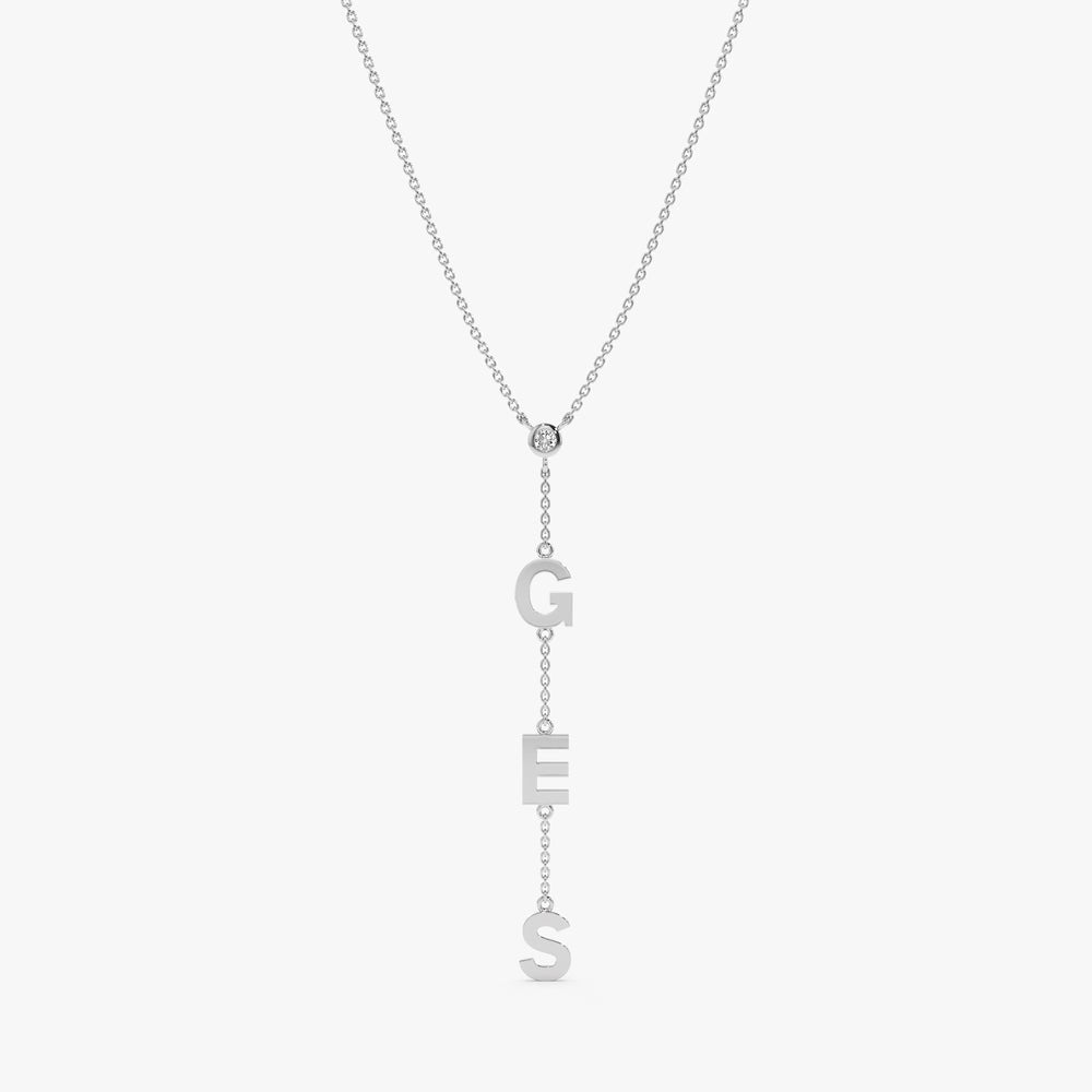 Personalized Single Diamond Lariat Necklace