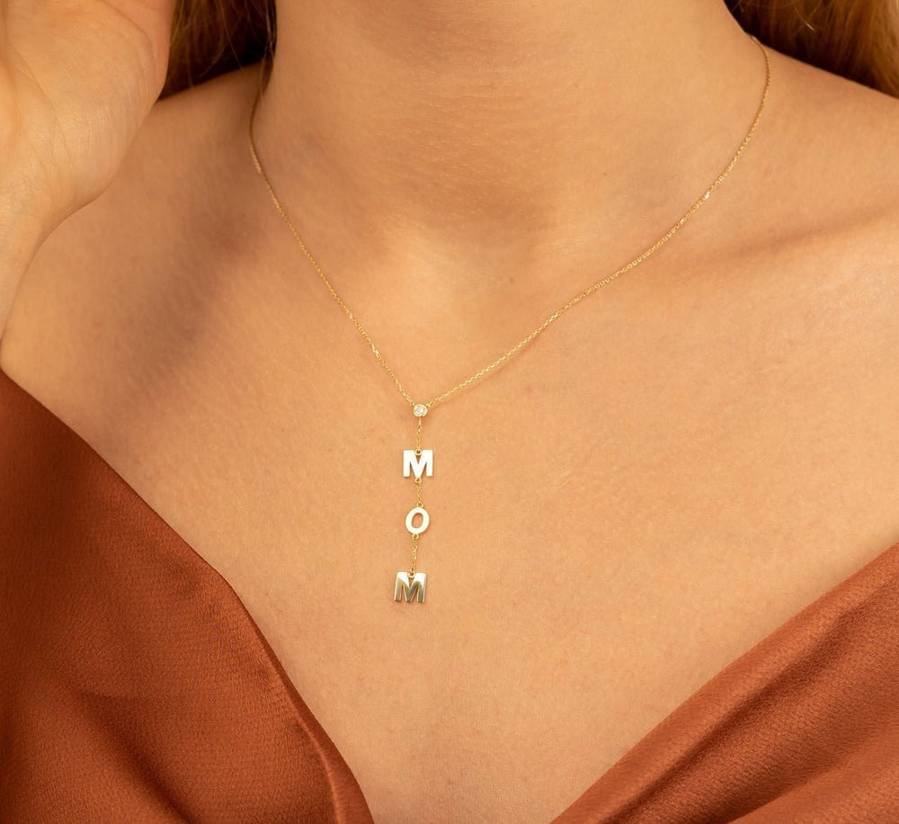 Personalized Single Diamond Lariat Necklace