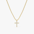 Petite Natural Diamond Cross Necklace