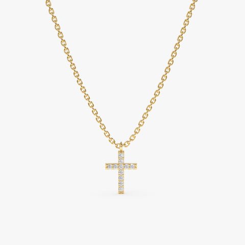 Petite Natural Diamond Cross Necklace