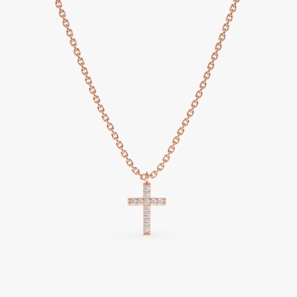 Petite Natural Diamond Cross Necklace