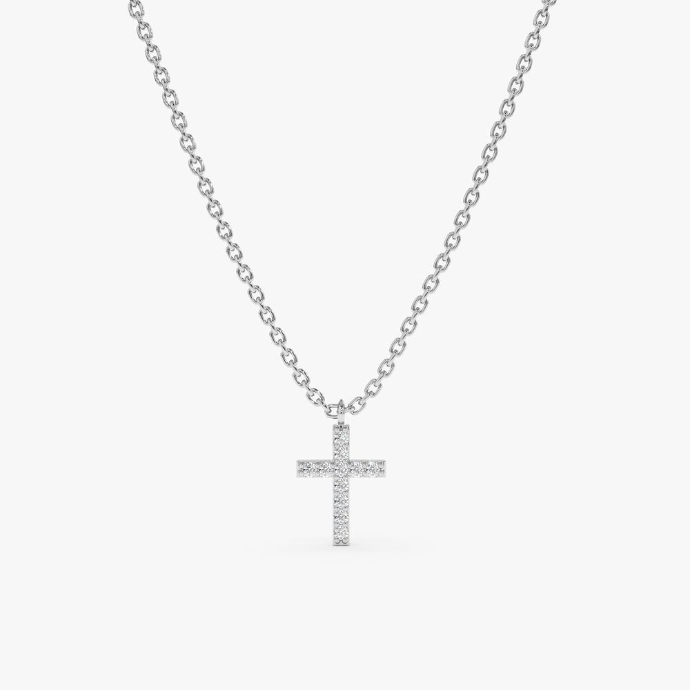 Petite Natural Diamond Cross Necklace