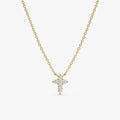 Pointed Natural Diamond Cross Necklace