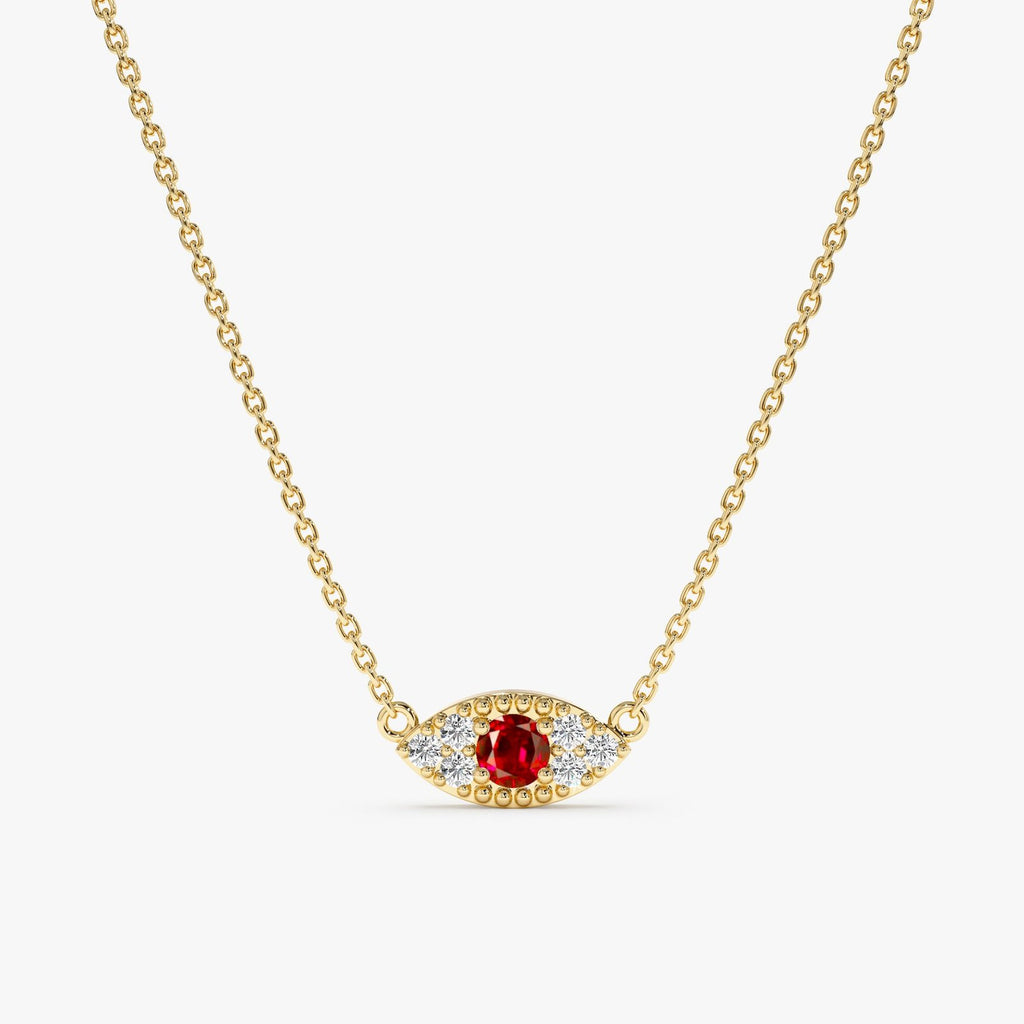 Ruby & Diamonds Eye Necklace