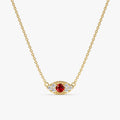 Ruby & Diamonds Eye Necklace