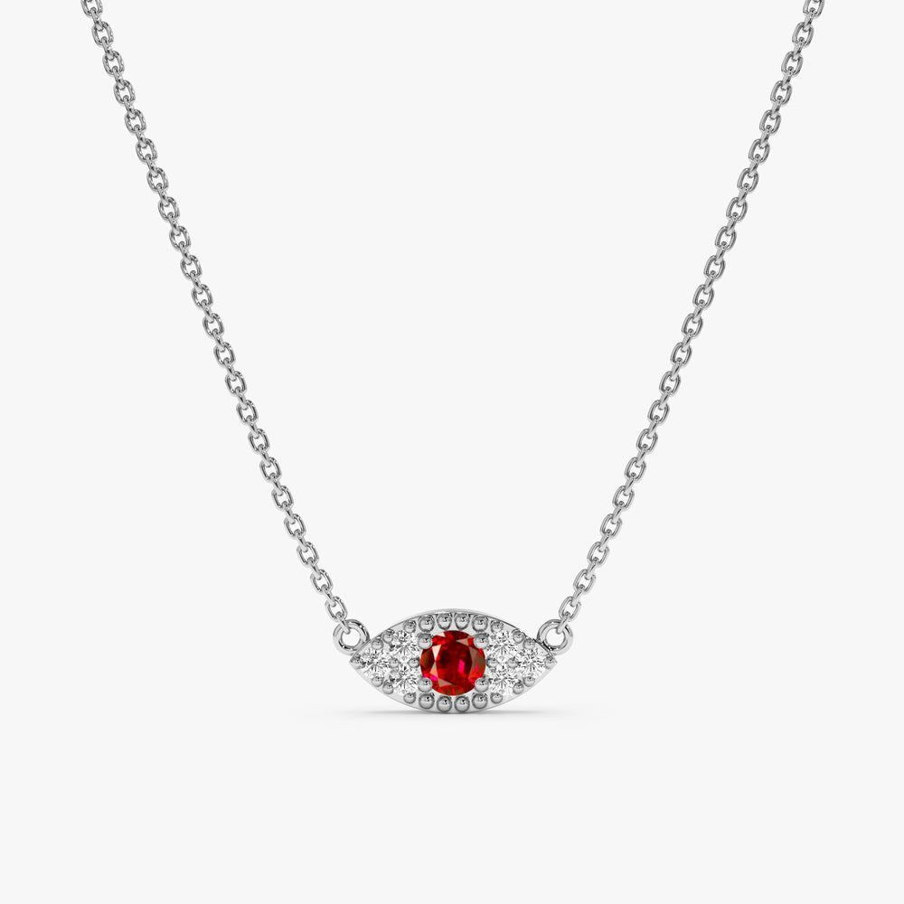 Ruby & Diamonds Eye Necklace
