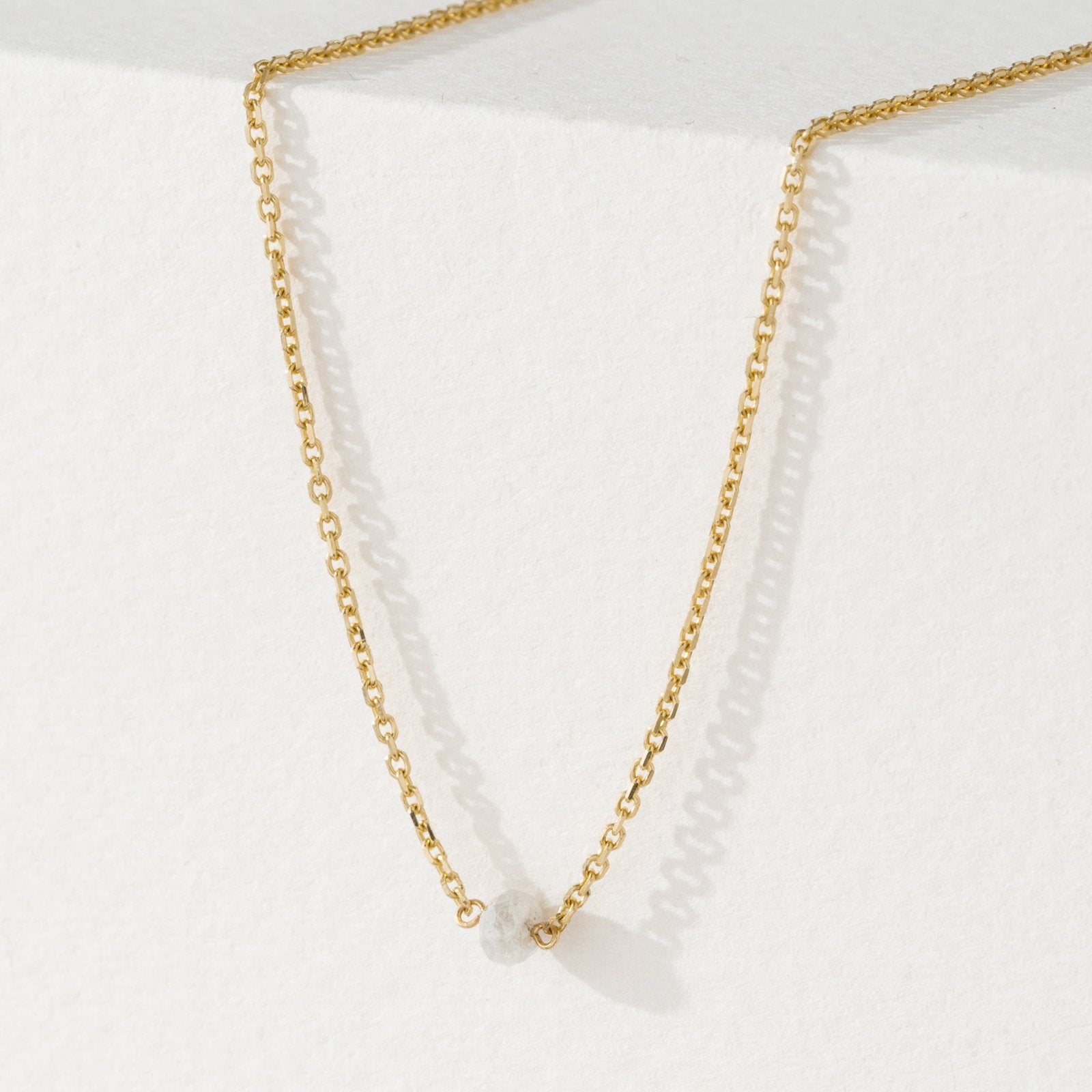 Salt and Pepper Diamond Bead Necklace