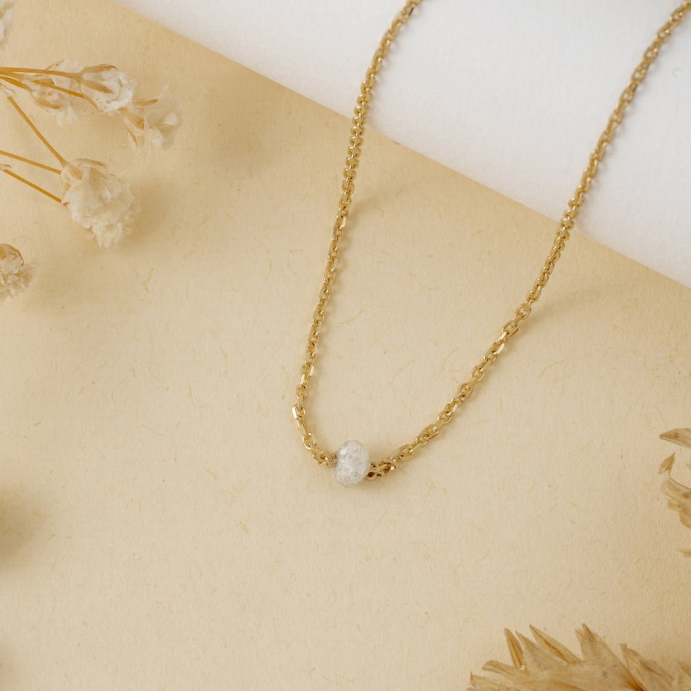 Salt and Pepper Diamond Bead Necklace