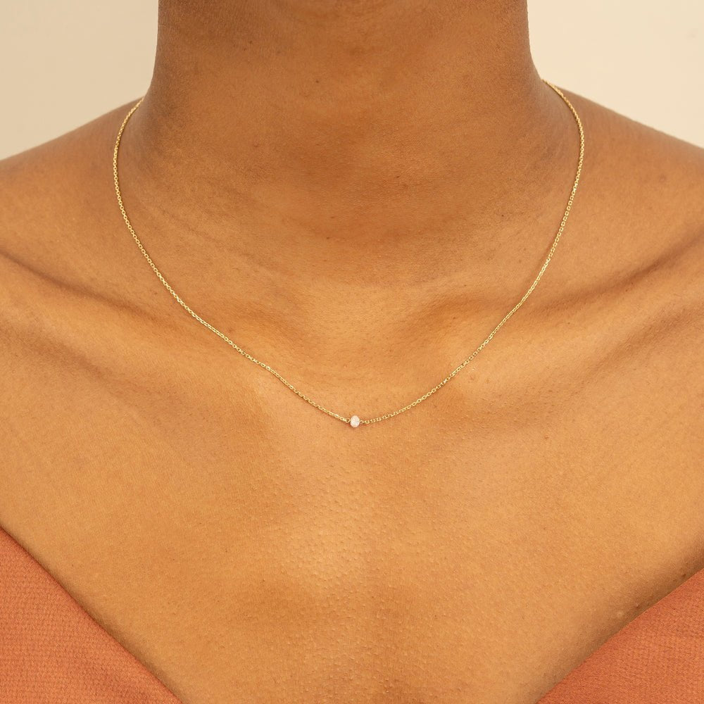 Salt and Pepper Diamond Bead Necklace