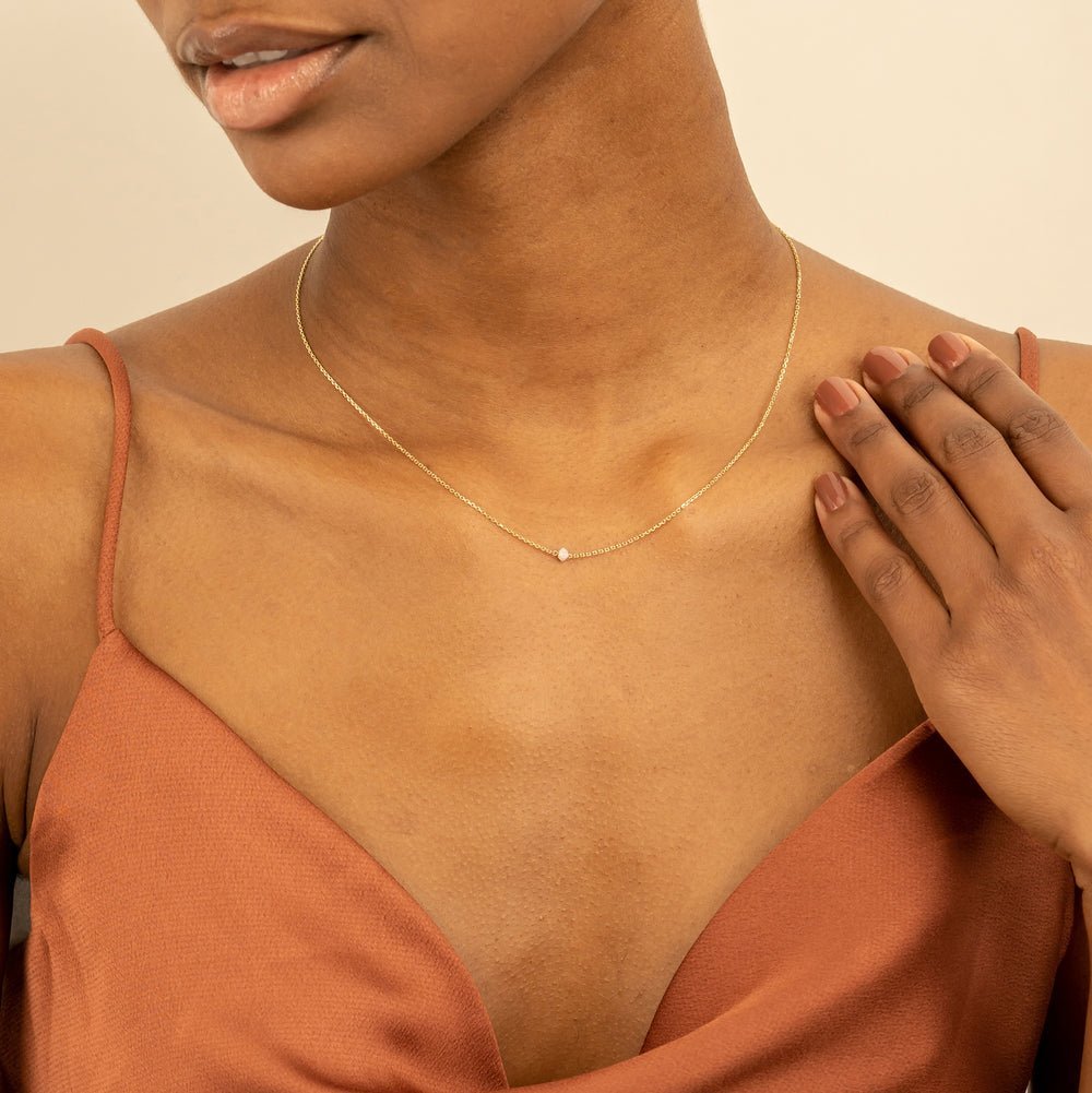 Salt and Pepper Diamond Bead Necklace
