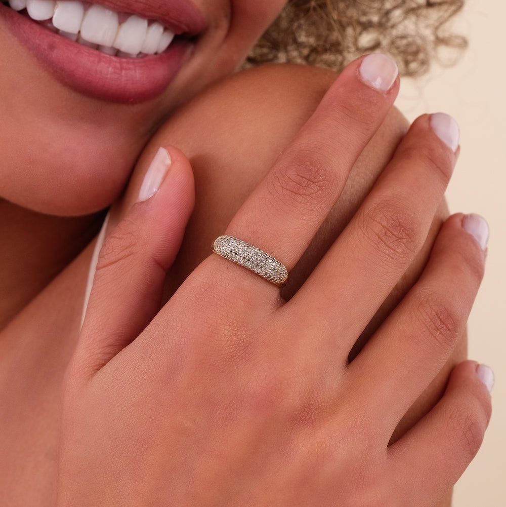 Salt and Pepper Natural Diamond Ring