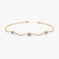 Sapphire Diamond Eye Station Bracelet