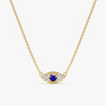 Sapphire & Natural Diamonds Eye Necklace